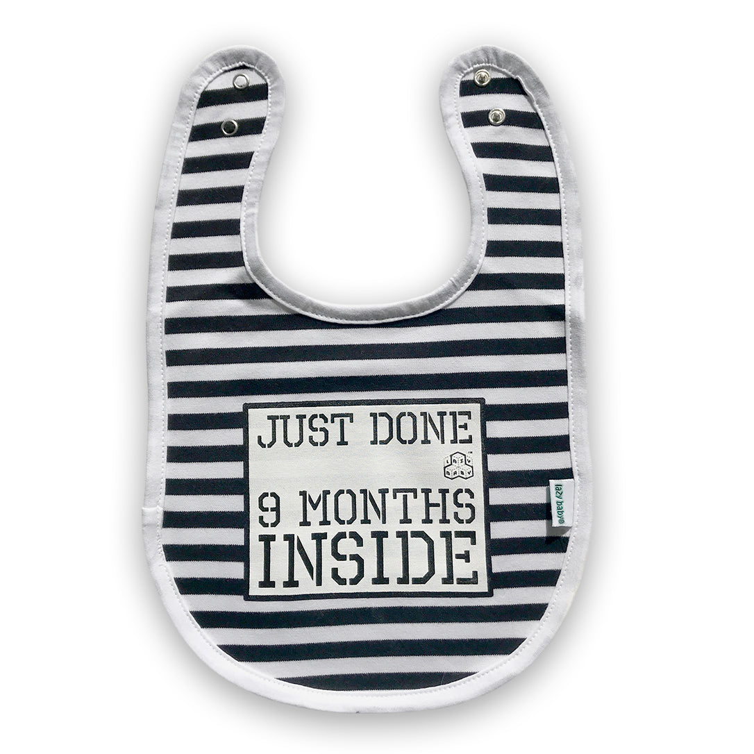 Lazy Baby® Baby Shower Gift : Just Done 9 Months Inside® : New Born Bib for Baby