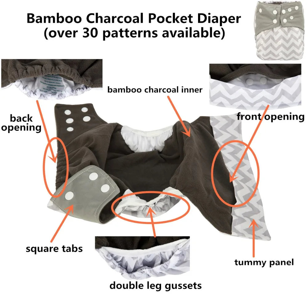 Reusable Charcoal Bamboo Nappy